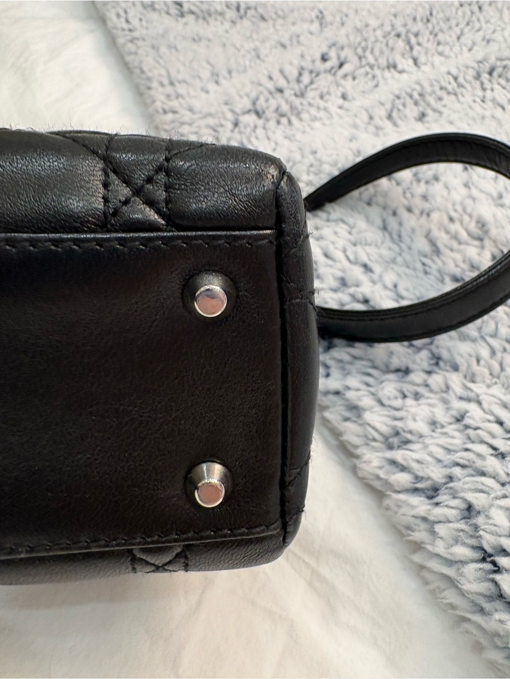 Christian Dior Black Quilted Lady Mini Bag with Silver Charms - Picture 7 of 10